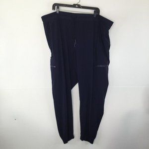 Athleta Venture Pants Women 24 Blue Jogger Activewear Pockets Pull-On Drawstring